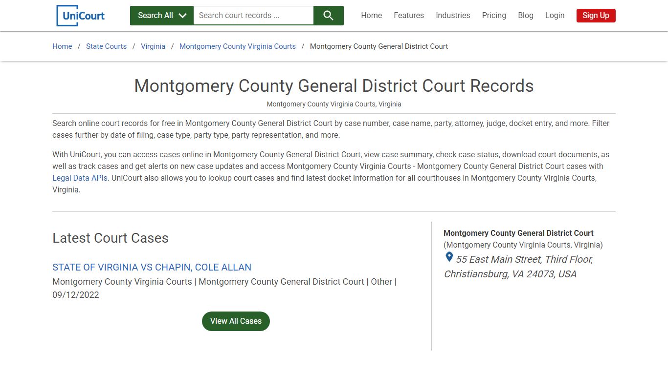 Montgomery County General District Court Records